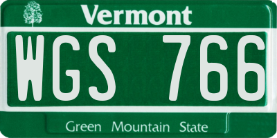 VT license plate WGS766