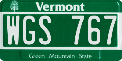VT license plate WGS767