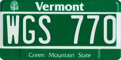 VT license plate WGS770