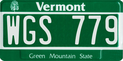 VT license plate WGS779