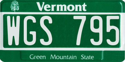 VT license plate WGS795