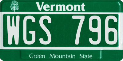 VT license plate WGS796