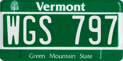 VT license plate WGS797