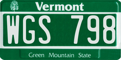 VT license plate WGS798