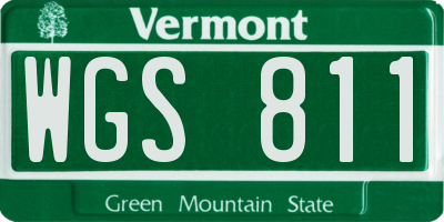 VT license plate WGS811