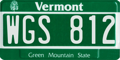 VT license plate WGS812