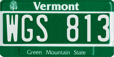 VT license plate WGS813