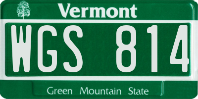VT license plate WGS814