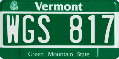 VT license plate WGS817