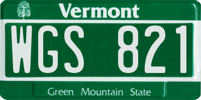 VT license plate WGS821