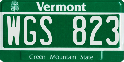 VT license plate WGS823