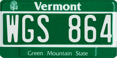 VT license plate WGS864