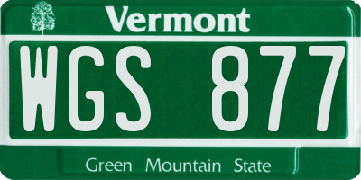 VT license plate WGS877