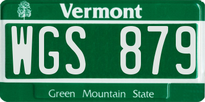 VT license plate WGS879