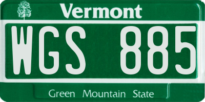VT license plate WGS885