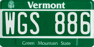 VT license plate WGS886
