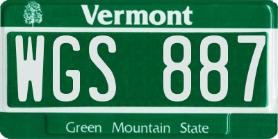 VT license plate WGS887