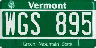 VT license plate WGS895