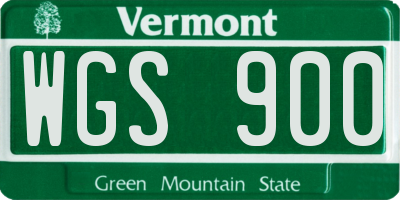 VT license plate WGS900