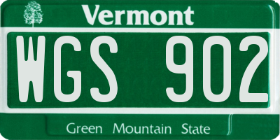VT license plate WGS902