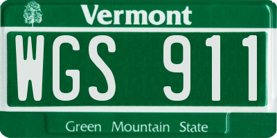 VT license plate WGS911