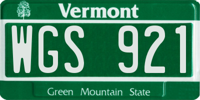 VT license plate WGS921