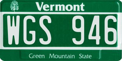 VT license plate WGS946