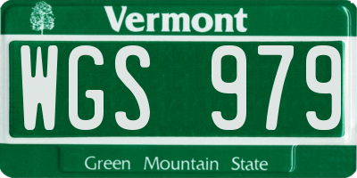 VT license plate WGS979
