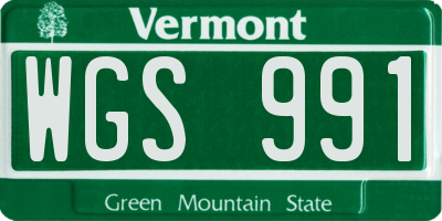 VT license plate WGS991