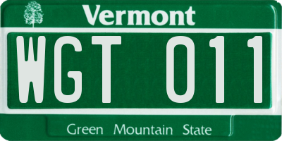 VT license plate WGT011