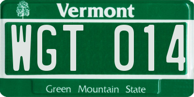 VT license plate WGT014