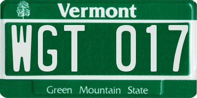 VT license plate WGT017