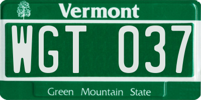 VT license plate WGT037