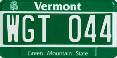 VT license plate WGT044