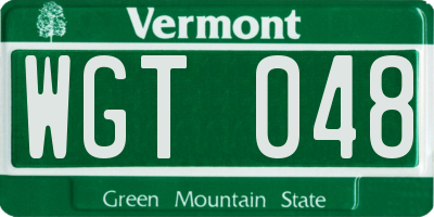 VT license plate WGT048