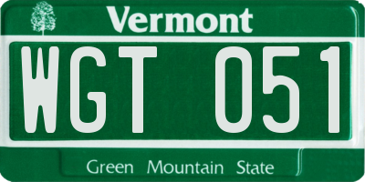 VT license plate WGT051