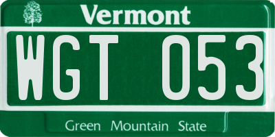 VT license plate WGT053