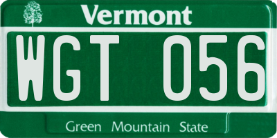 VT license plate WGT056