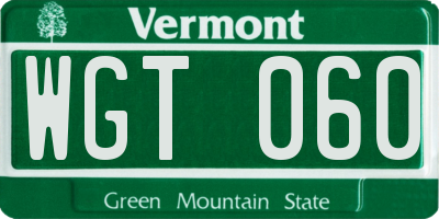 VT license plate WGT060