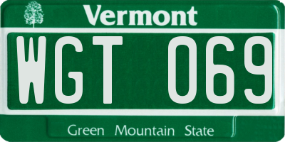 VT license plate WGT069