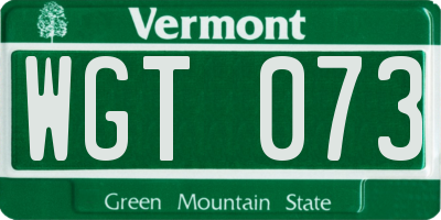 VT license plate WGT073