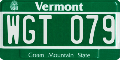 VT license plate WGT079