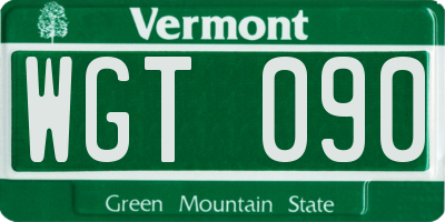 VT license plate WGT090