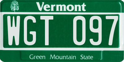 VT license plate WGT097