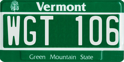 VT license plate WGT106