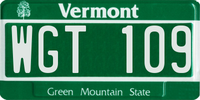VT license plate WGT109