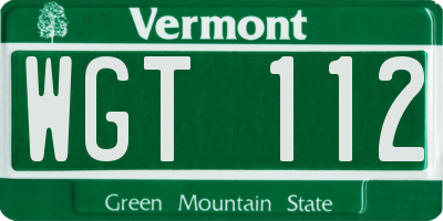 VT license plate WGT112