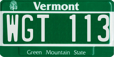 VT license plate WGT113