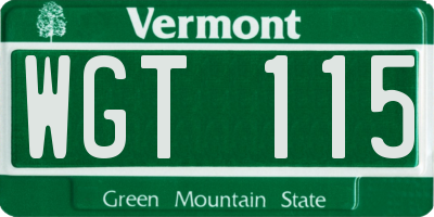 VT license plate WGT115