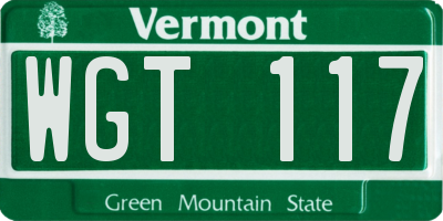 VT license plate WGT117